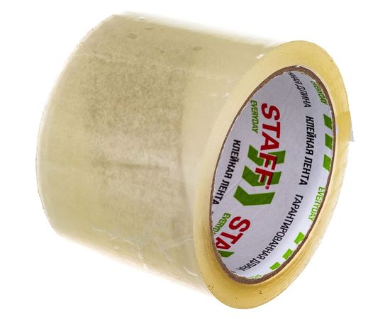 Клейкая лента STAFF упаковочная, 72 мм x 66 м, прозрачная, толщина 40 микрон 440088 – изображение 2