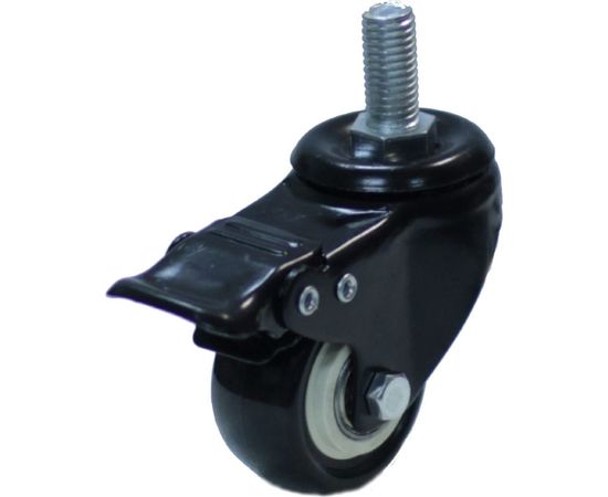 Колесо черная резина болтовое крепление М10 с тормозом 50 мм MFK-TORG 4064050 М10 