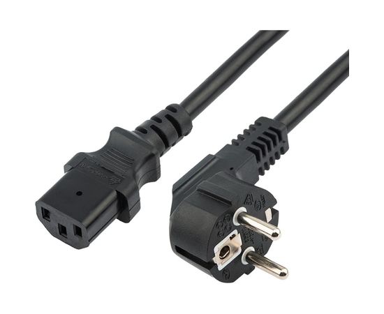 Сетевой шнур REXANT евровилка угловая - евроразъем С13, кабель 3x0,75 кв.мм, длина 3 метра 11-1122 