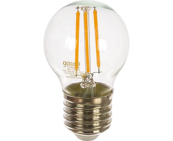 Лампа Gauss LED Filament Шар E27 9W 680lm 2700K 105802109 