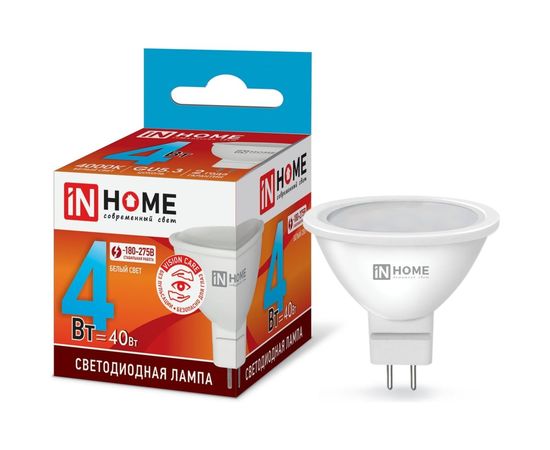 Светодиодная лампа IN HOME LED-JCDR-VC 4Вт 230В GU5.3 4000К 310Лм 4690612030692 