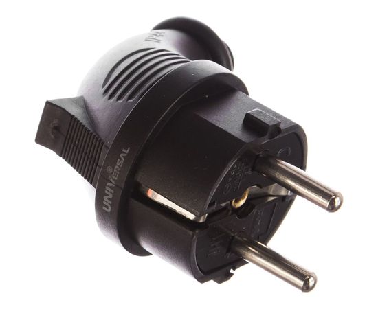 Угловая однофазная вилка, каучук UNIVersal 1241 