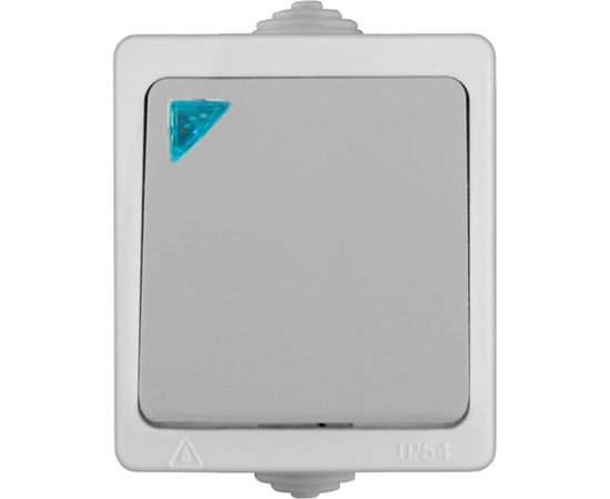 Выключатель с подсветкой, 1 клавиша UNIVersal Аллегро IP54, серый 1278 