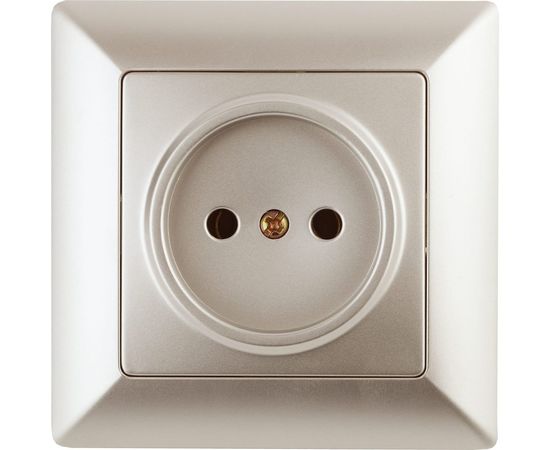 Розетка Intro 420104 2P, 16А, 250В, СУ, Solo, шампань Б0043308 