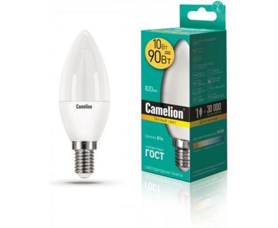 Светодиодная лампа Camelion LED10-C35/830/E14 10Вт 220В 13559 
