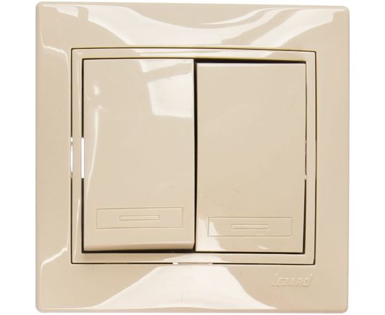 Двойной выключатель LEZARD MIRA крем со вставкой 701-0303-101 