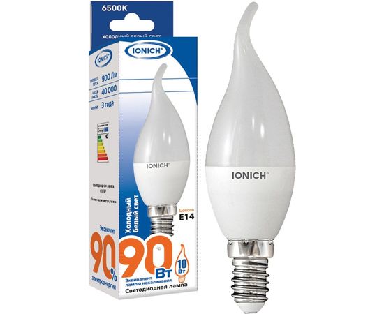 Лампа IONICH ILED-SMD2835-CW37-10-900-230-6.5-E14 1554 