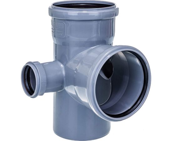 Канализационная крестовина RTP с выходом вперед на 87.5 градусов, 110/110/50/50, серый 19027 