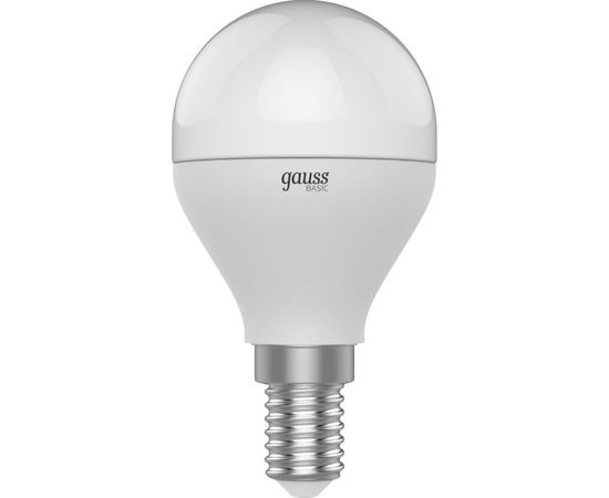 Лампа Gauss BASIC Шар 7W E14 470lm 3000K-4000K-6500K 1/10/100 1053147 