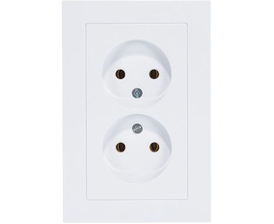 Двухместная розетка Schneider Electric ATLAS DESIGN без заземления 16А в сборе белая ATN000120 