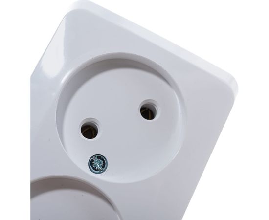 Тройная розетка Schneider Electric ЭТЮД открытой установки, без заземления, без шторок, 16А, 250B, белый PA16-009B – изображение 2