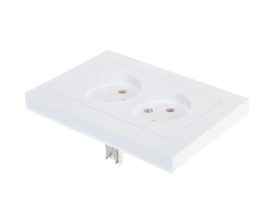 Двухместная розетка Schneider Electric ATLAS DESIGN без заземления 16А в сборе белая ATN000120 – изображение 2