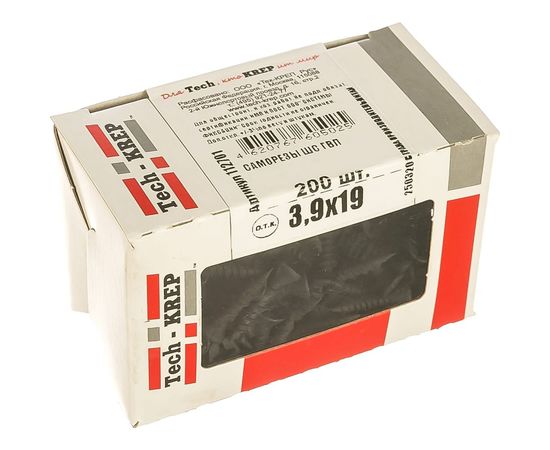 Саморез ШС ГВЛ Tech-Krep 3,9х19 200 шт коробка с окном 112701 – изображение 2