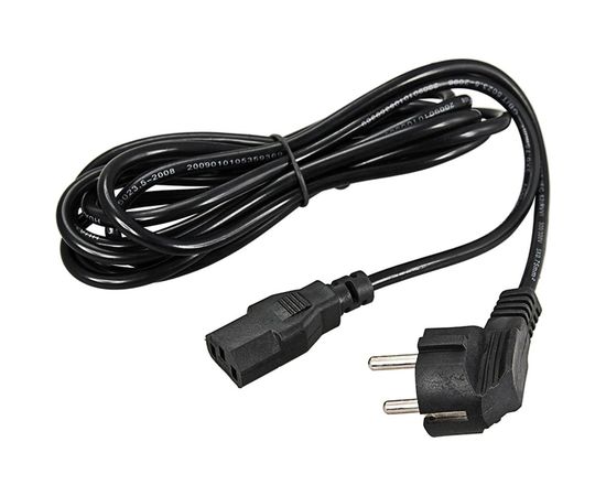 Сетевой шнур REXANT евровилка угловая - евроразъем С13, кабель 3x0,75 кв.мм, длина 3 метра 11-1122 – изображение 2