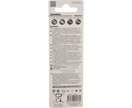 Батарейка для часов Camelion G10 BL-10 Mercury Free AG10-BP10 0%Hg 389A/LR1130/189 12818 – изображение 4