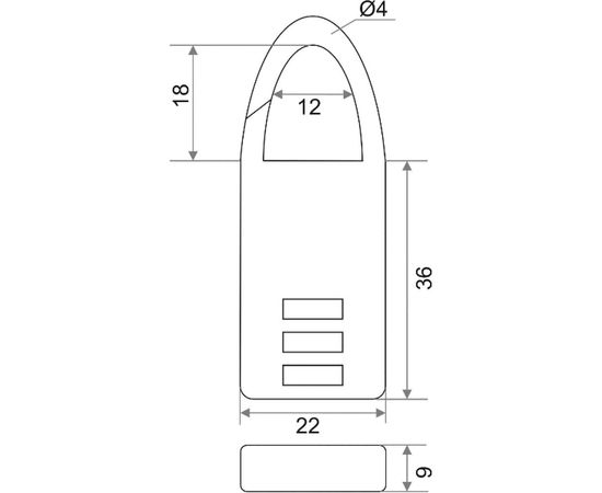 Навесной кодовый замок Trodos CL510A желтый Blister 210141 – изображение 2