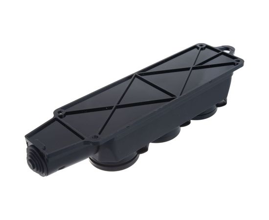 Тройная каучуковая розетка IN HOME с заземлением с заглушками 16А IP44 черная 9323 4690612010281 – изображение 2