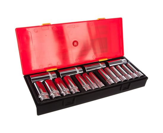 Набор глубоких двенадцатигранных торцевых головок 1/2 10-32мм в кейсе 17шт JTC-K4172:4675 – изображение 2