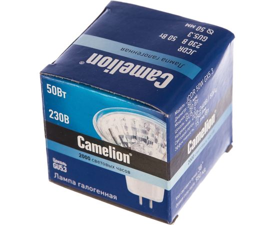 Галогенная лампа с защитным стеклом Camelion JCDR 50W 220V 50mm 1953 – изображение 2