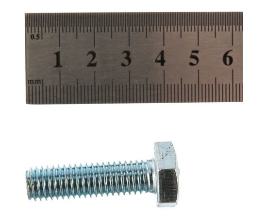 Болт Tech-Krep DIN933 с шестигранной головкой, оцинкованный М10х35 6шт - пакет 102977 – изображение 3