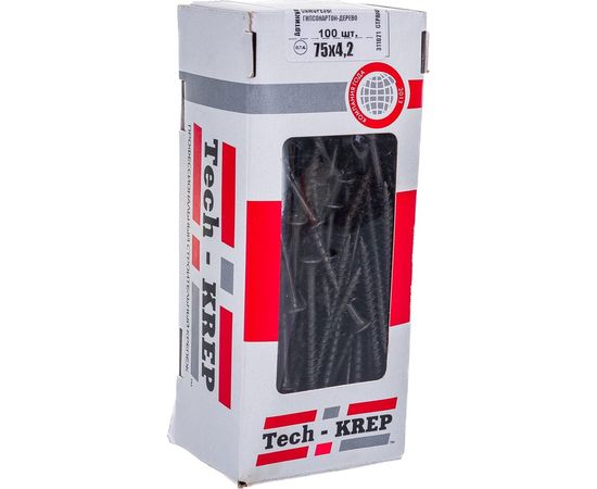 Саморез ШСГД Tech-Krep 4,2х75 100 шт, коробка с окном 102127 – изображение 3
