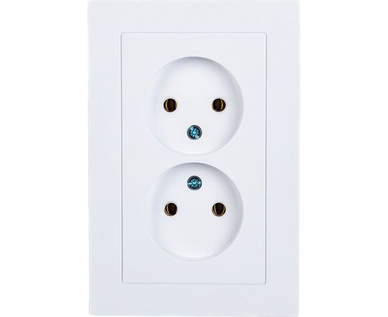 Двухместная розетка Schneider Electric ATLAS DESIGN без заземления 16А в сборе белая ATN000120 – изображение 4
