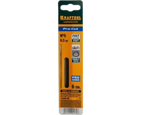 Полотно с двойным зубом №5 (130 мм; 6.5 TPI; 6 шт.) Kraftool 15340-05 – изображение 4