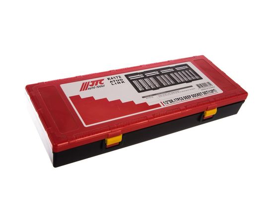 Набор глубоких двенадцатигранных торцевых головок 1/2 10-32мм в кейсе 17шт JTC-K4172:4675 – изображение 4