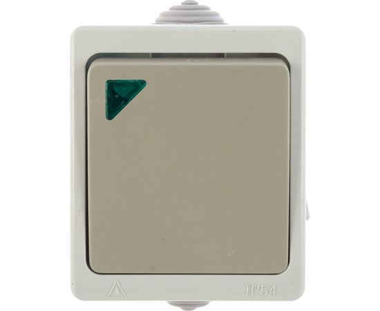 Выключатель с подсветкой, 1 клавиша UNIVersal Аллегро IP54, серый 1278 – изображение 4