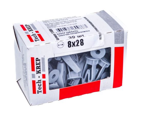 Дюбель-анкер Бабочка, полипропилен 8х28, 30шт - коробка Tech-Krep 111489 – изображение 4