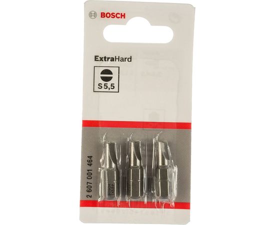 Бита (25 мм; 3 шт) прямой шлиц 1.0Х5.5 XH Bosch 2607001464 – изображение 3