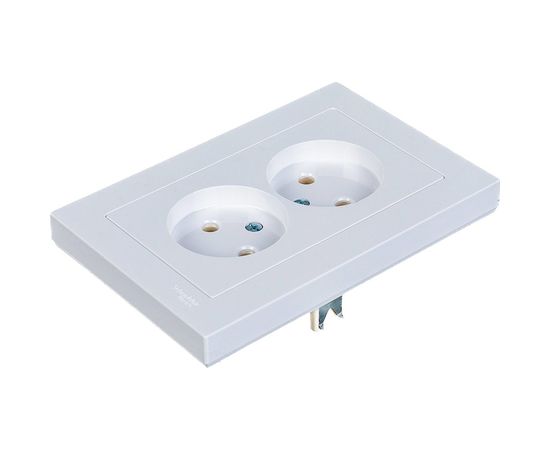 Двухместная розетка Schneider Electric ATLAS DESIGN без заземления 16А в сборе белая ATN000120 – изображение 6