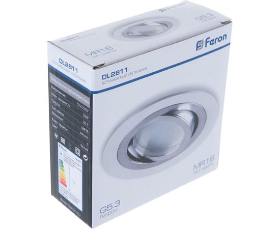 Встраиваемый потолочный светильник FERON MR16 G5.3, белый DL2811 32643 – изображение 6