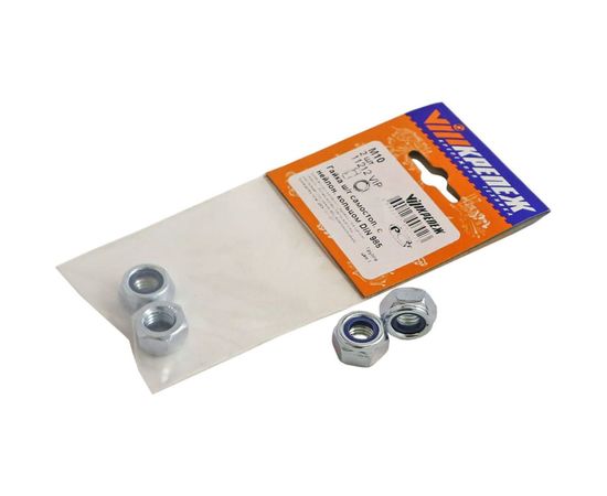 Гайка VIPкрепеж ш\г самостоп. с нейл. кольцом DIN 985 М10 2 шт 11212 VIP 