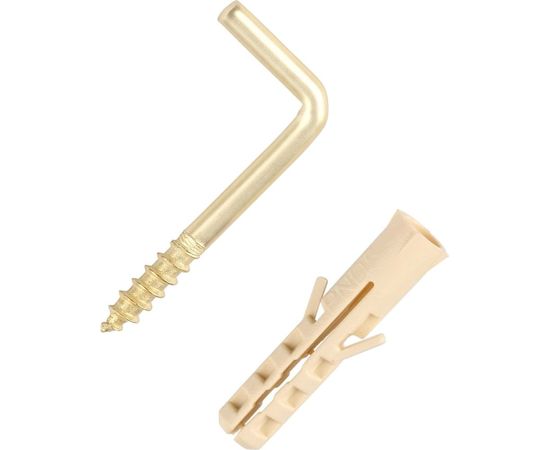 Крюк-шуруп ЕВРОПАРТНЕР L-обр. латунир. d2,8хL25 мм 4шт. 13 4820 1 