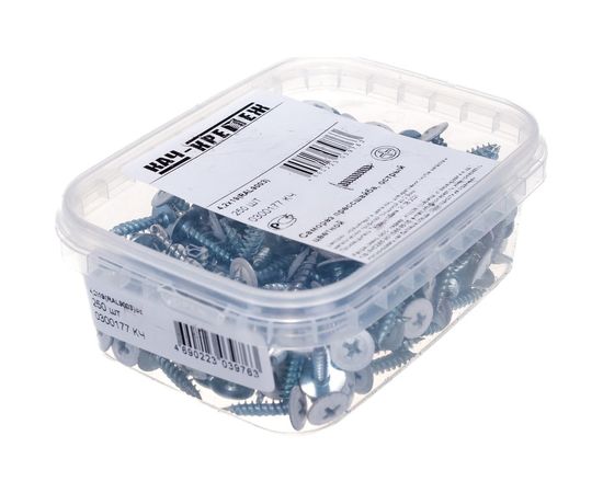 Прессшайба Качественный КРЕПЕЖ 4.2х19 мм, белая RAL 9003, острый, 250 шт 0300177 КЧ 