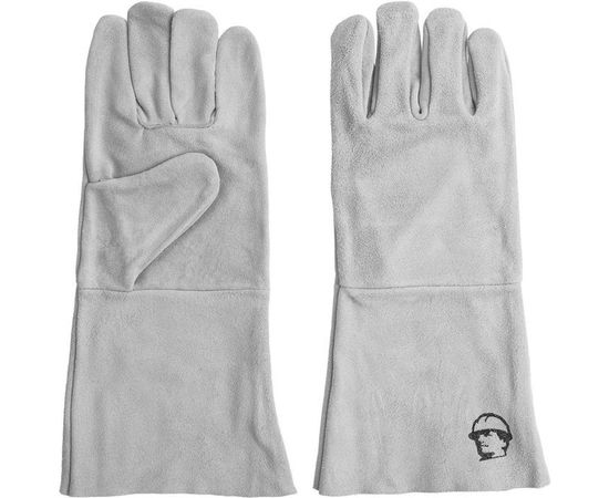 Спилковые краги Профессионал, серые, 35 см, 08155 