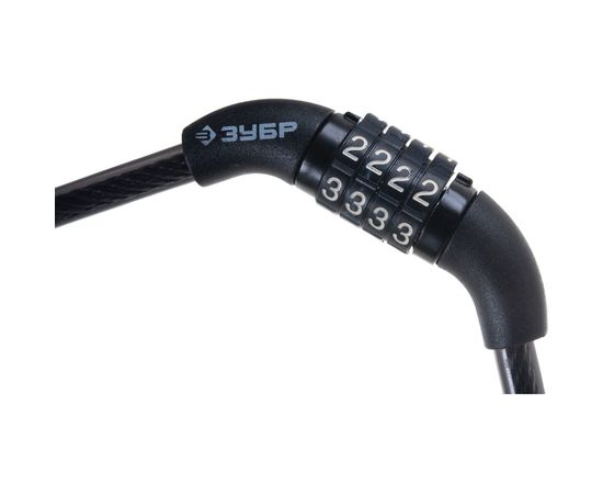 Тросовый кодовый Замок Зубр Стандарт с неизменяемым кодом длина троса 650 мм d мм 37267-65 – изображение 2