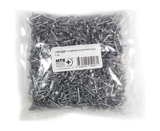 Толевые гвозди МТК Zn пакет 1 кг, 2,0x25 1770020025 – изображение 2