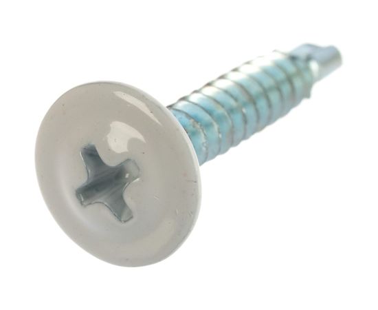 Саморезы с пресс-шайбой Госкреп со сверлом 4,2х25мм белые RAL9003 20 шт., подвес 1-0017510 – изображение 4