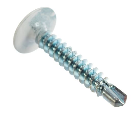 Саморезы с пресс-шайбой Госкреп со сверлом 4,2х25мм белые RAL9003 20 шт., подвес 1-0017510 – изображение 5