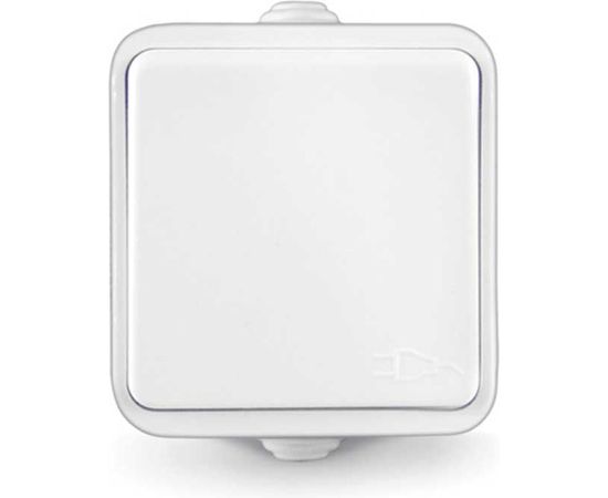 Розетка UNIVersal Клио с/з с крышкой IP44 белая К2229 