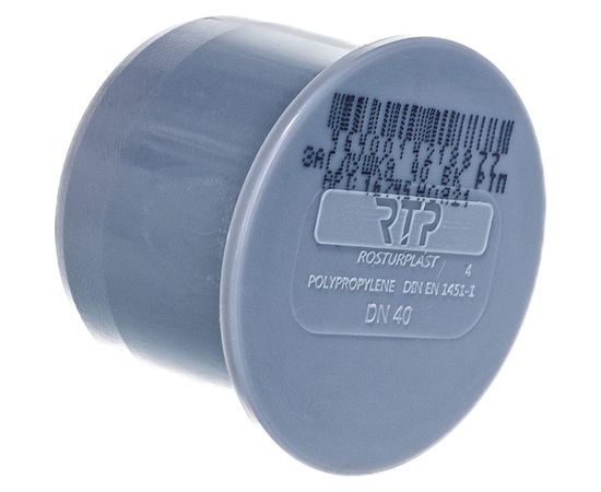 Канализационная заглушка RTP 40 мм, серая 16745 