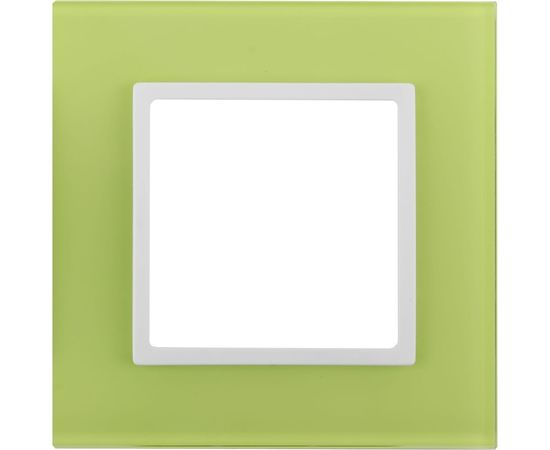 Рамка ЭРА 14-5101-26 на 1 пост, стекло, Elegance, лайм+белый Б0034480 