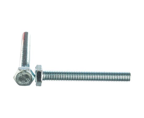 Болт Tech-Krep DIN933 с шестигранной головкой, оцинкованный М10х80 2 шт - пакет 126523 