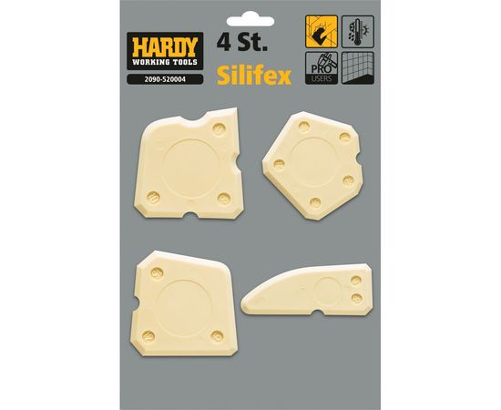 Шпатель для силикона HARDY Silifex 4, набор 4 элементов, в блистер 2090-520004 