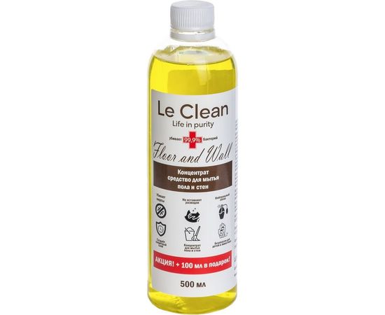 Антибактериальное средство для мытья пола и стен Le Clean FLOOR AND WALL 500 ml LC FLW500 