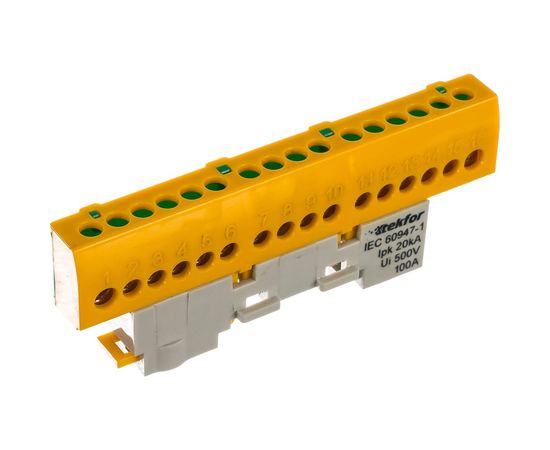 Шина Tekfor нулевая изолированная KSN-6-6x9-16 PE 06-07-006 – изображение 2