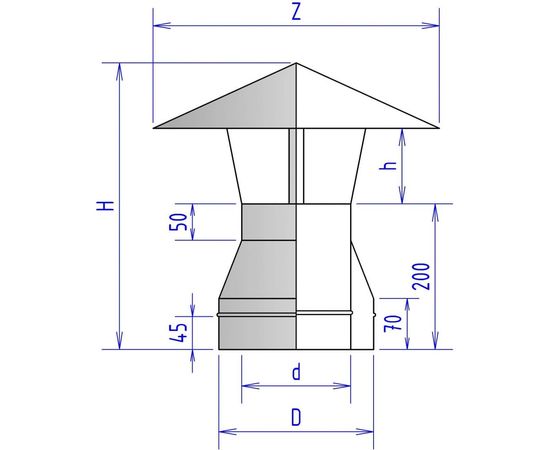 Зонт 2Z ФЕНИКС ДЫМОХОДЫ 115, 409 0.5, 200, 430 000000288 – изображение 2