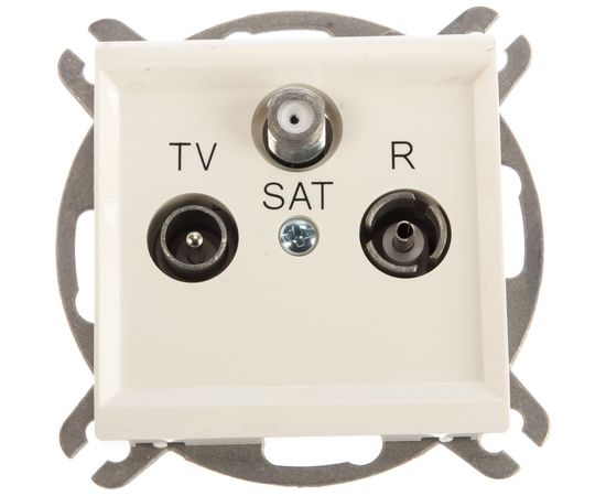 Розетка Ospel Sonata TV-SAT, оконечная, коэффициент затухания 1,5-2 дБ, бежевый GPA-RS/m/27 – изображение 2